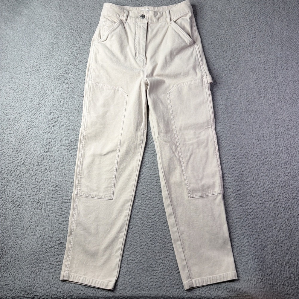 ARITZIA Wilfred Free Modern Pant mid-to-high-rise utility trousers 4 cream